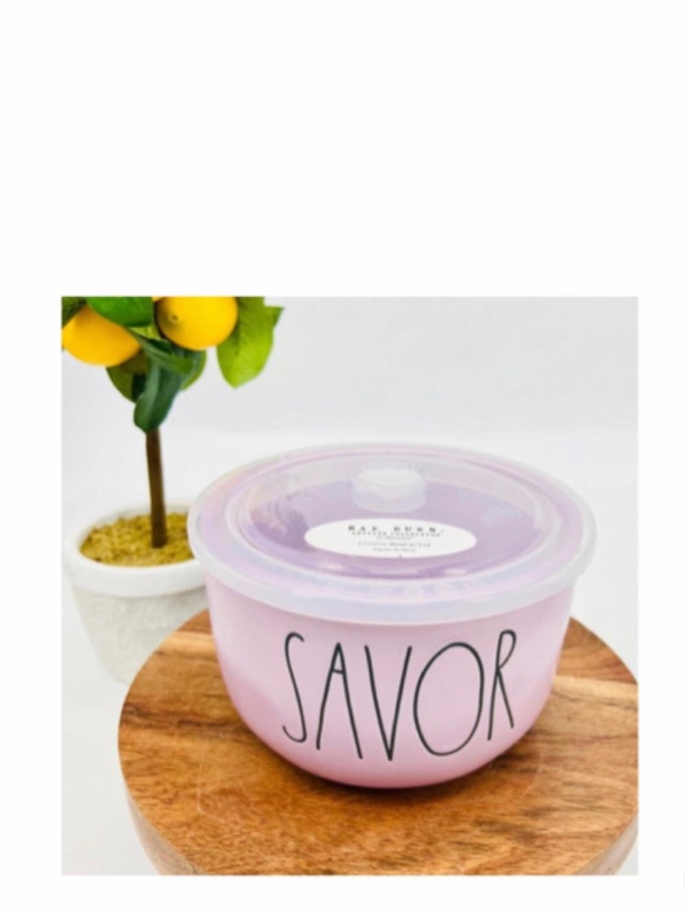NEW Rae Dunn Baby Pink Round Savor Food Storage Container Bowl with Vented Lid
